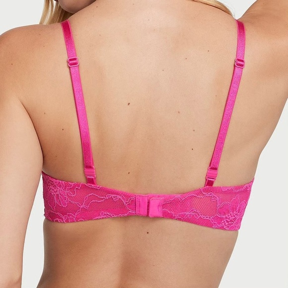 Victoria’s Secret 36B Hot Pink Very Sexy Shine Cradle Lace Push Up Bra - Picture 4 of 5